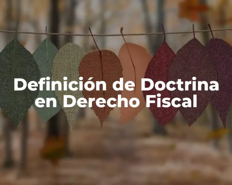 Definición de Doctrina en Derecho Fiscal