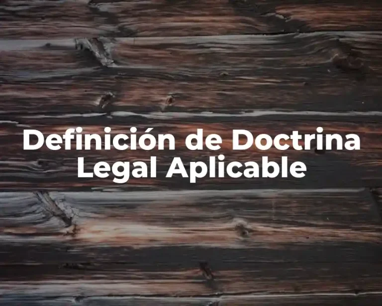Definición de Doctrina Legal Aplicable