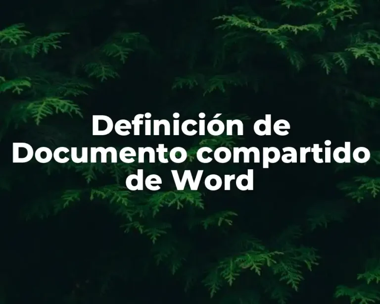 Definición de Documento compartido de Word