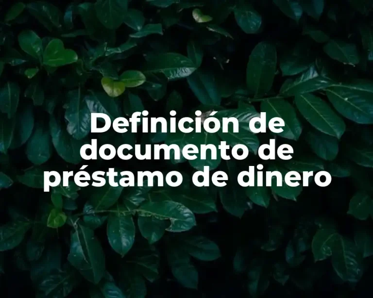 Definición de documento de préstamo de dinero