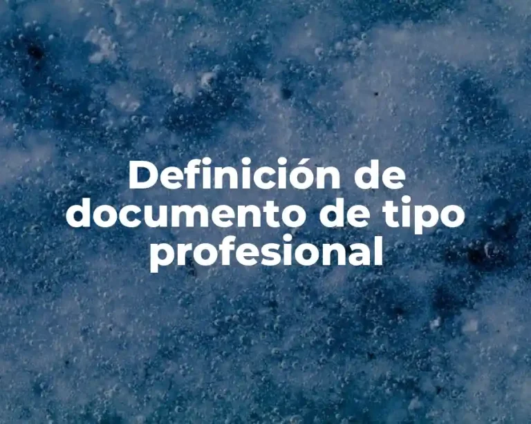 Definición de documento de tipo profesional