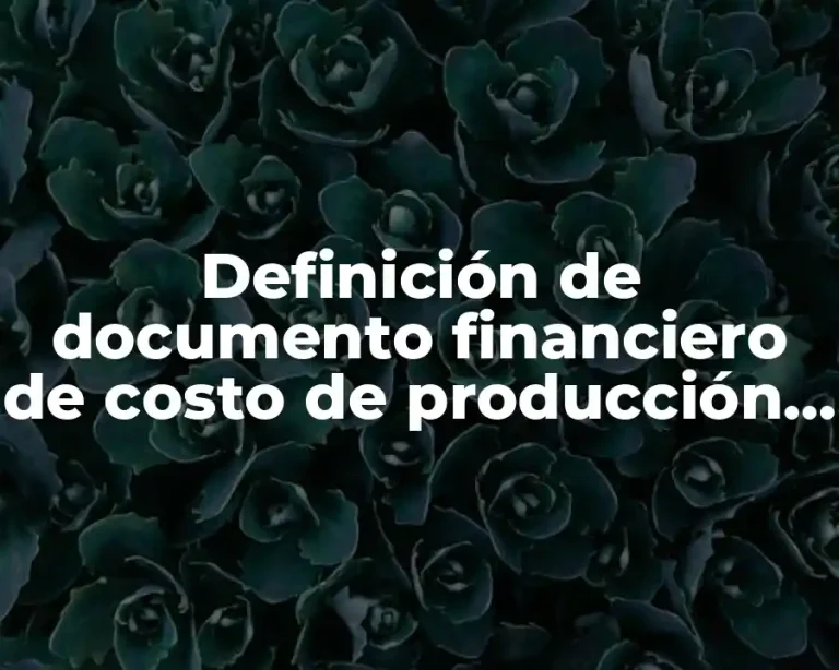 Definición de documento financiero de costo de producción y ventas