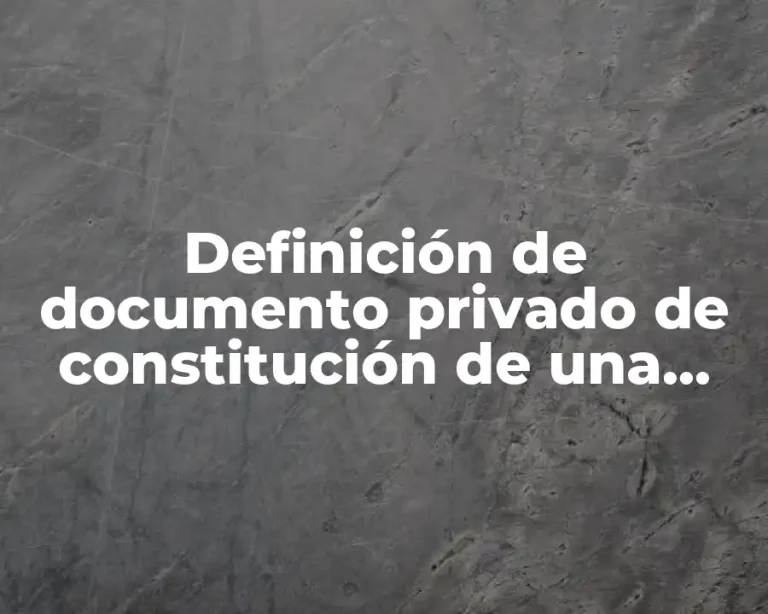 Definición de documento privado de constitución de una SAS