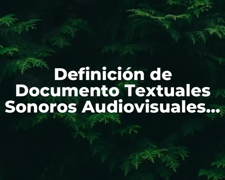 Definición de Documento Textuales Sonoros Audiovisuales Fotográficos Digitales