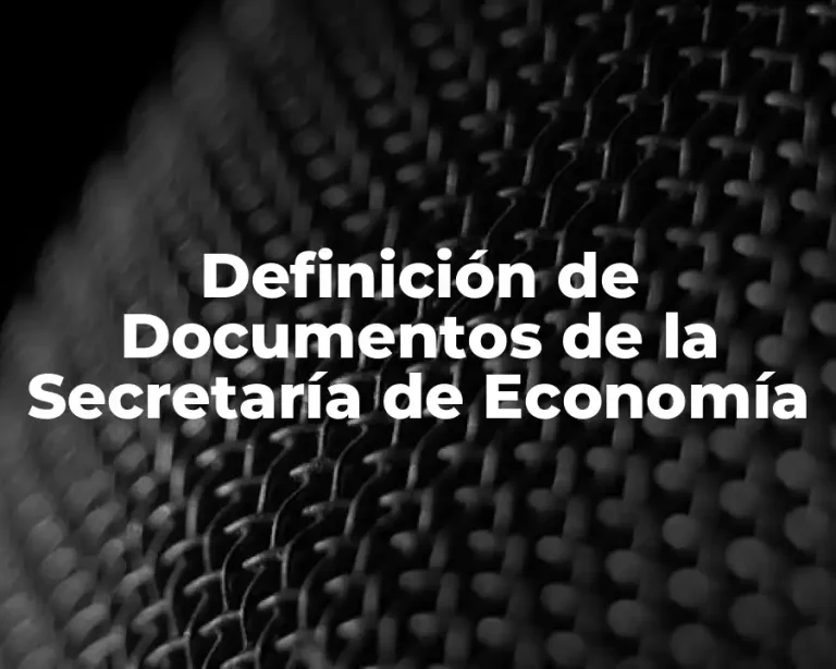 Definición de Documentos de la Secretaría de Economía