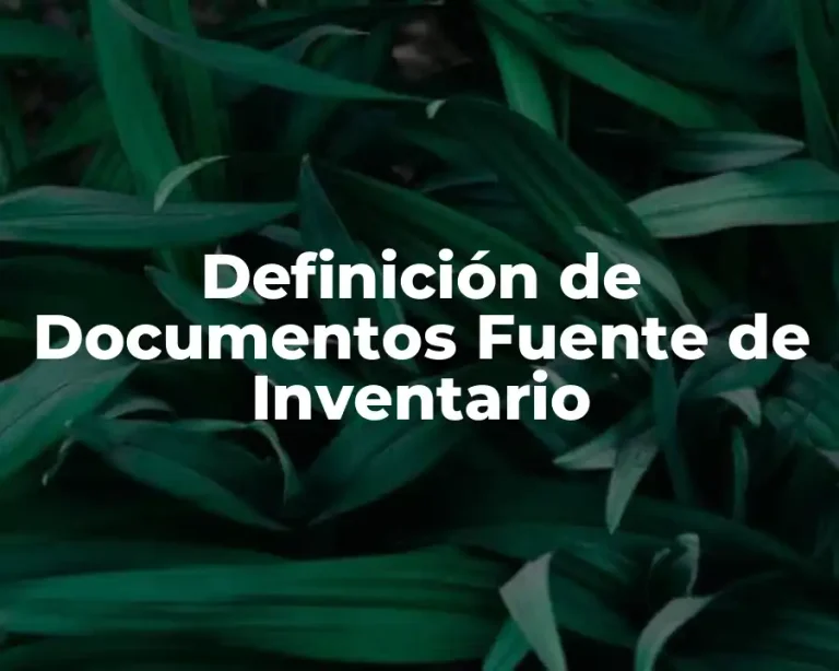 Definición de Documentos Fuente de Inventario