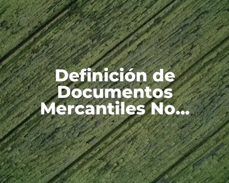 Definición de Documentos Mercantiles No Negociables