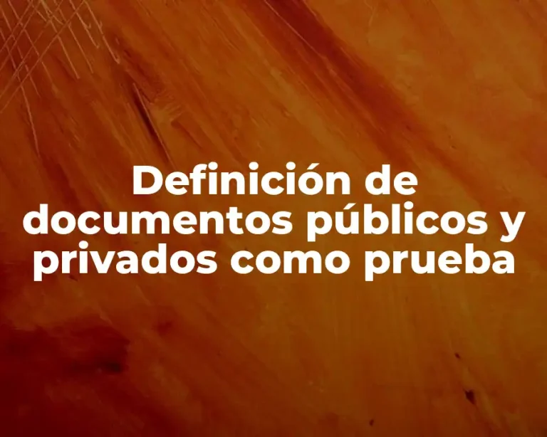 Definición de documentos públicos y privados como prueba