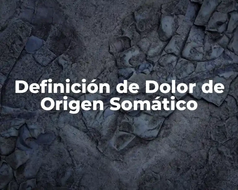 Definición de Dolor de Origen Somático