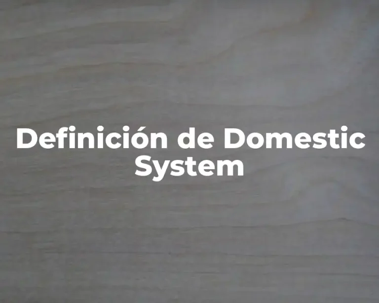 Definición de Domestic System