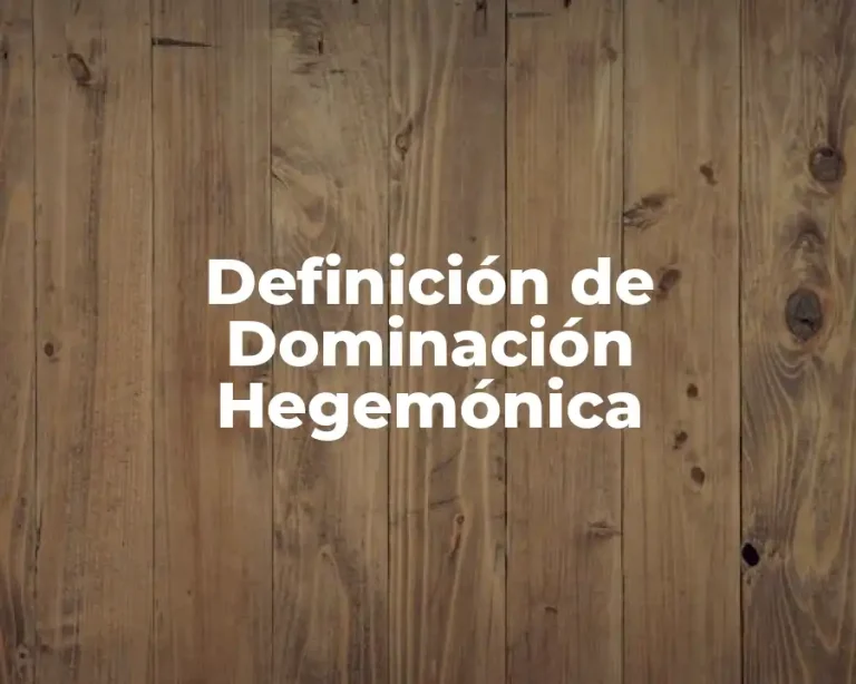 Definición de Dominación Hegemónica