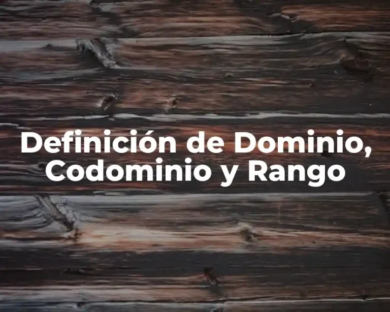 Definición de Dominio, Codominio y Rango