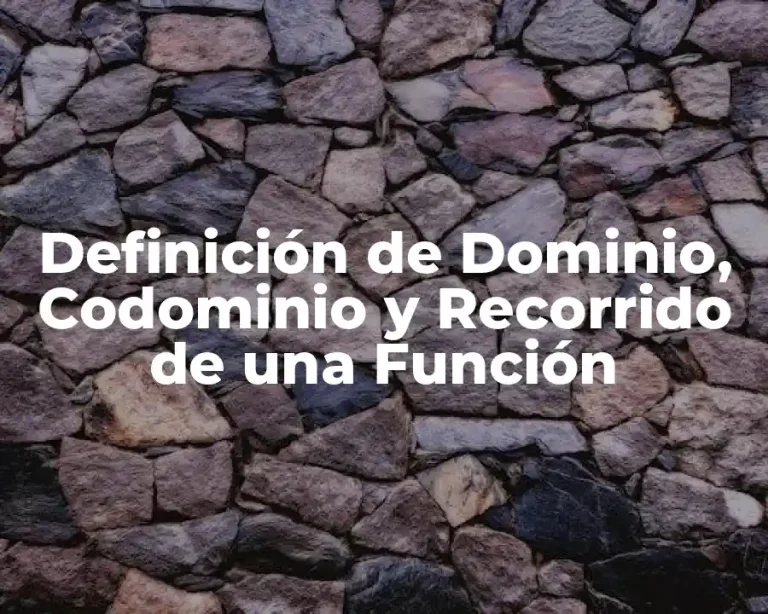 Definición de Dominio, Codominio y Recorrido de una Función