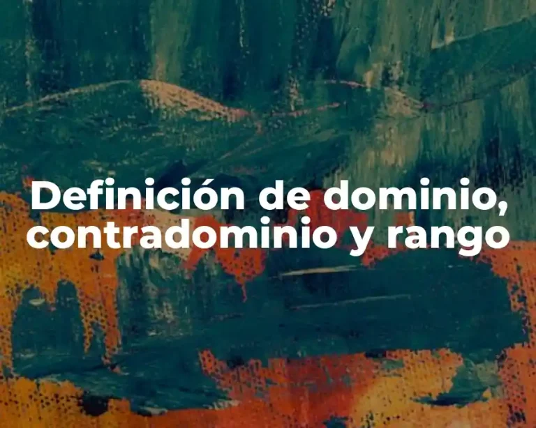 Definición de dominio, contradominio y rango