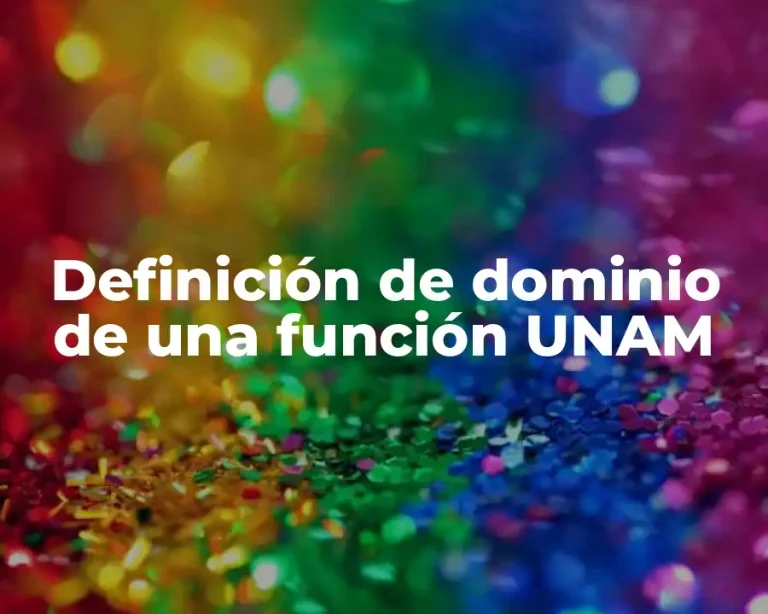 Definición de dominio de una función UNAM