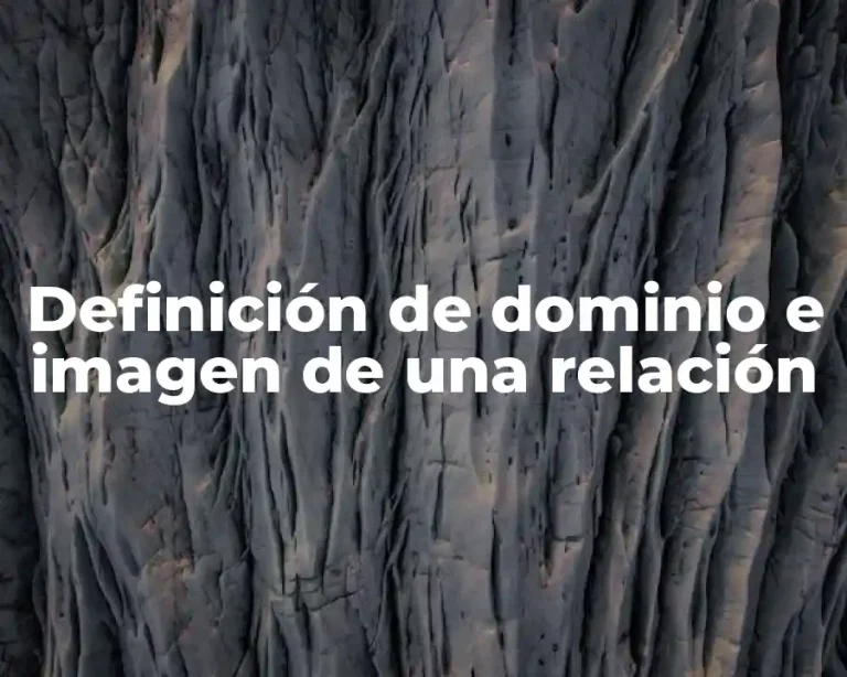 Definición de dominio e imagen de una relación