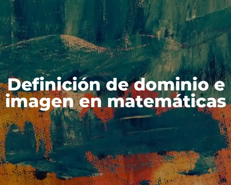 Definición de dominio e imagen en matemáticas