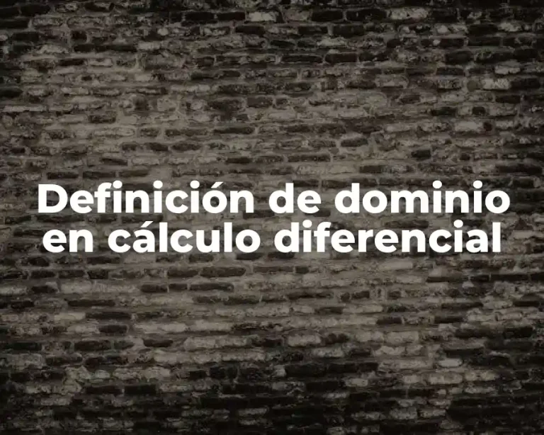 Definición de dominio en cálculo diferencial