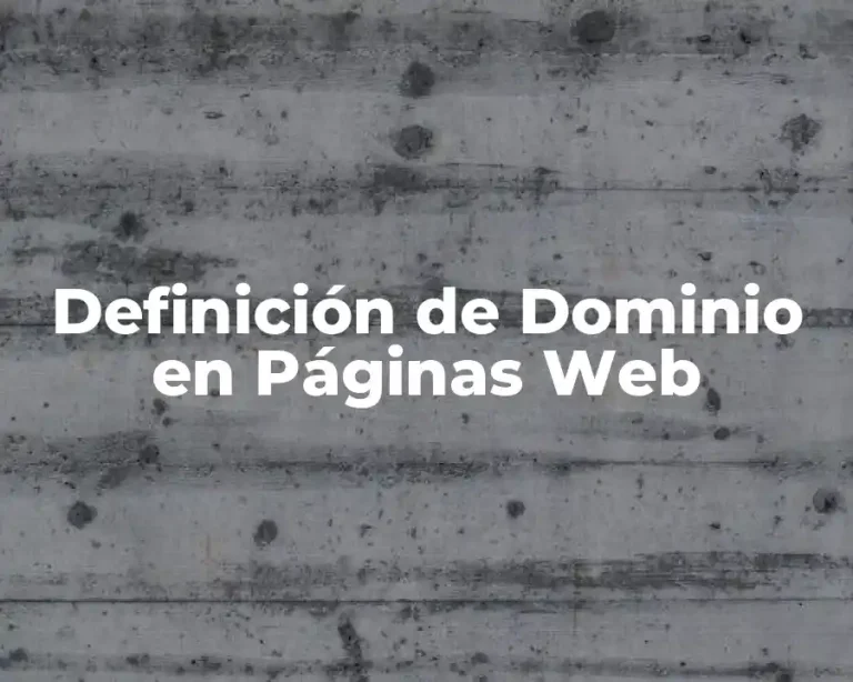 Definición de Dominio en Páginas Web