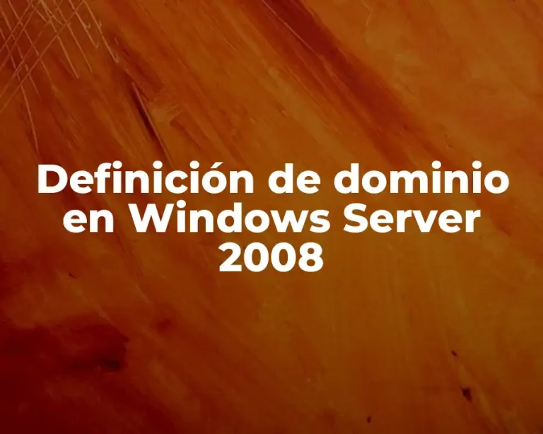 Definición de dominio en Windows Server 2008