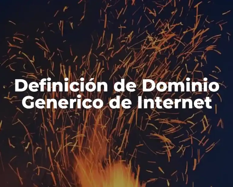 Definición de Dominio Generico de Internet