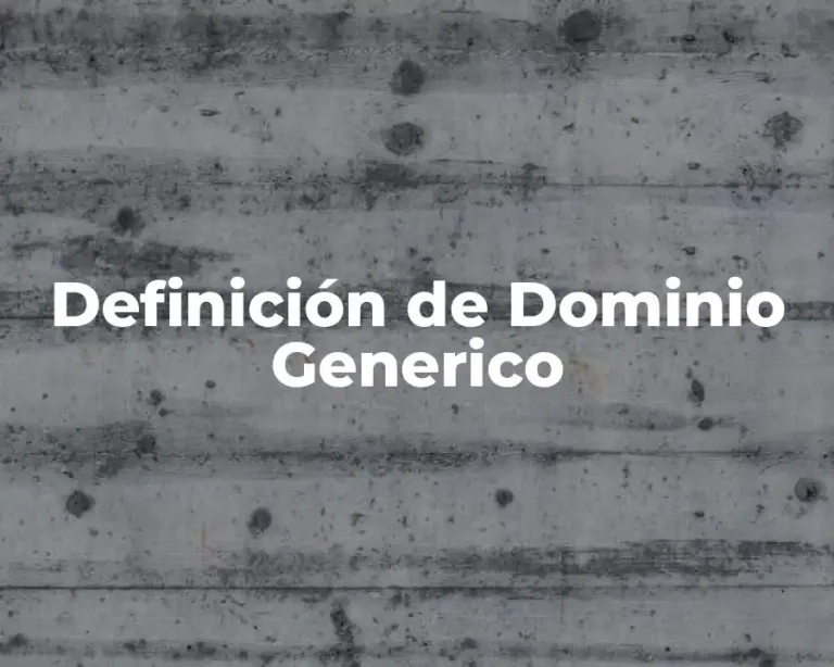 Definición de Dominio Generico