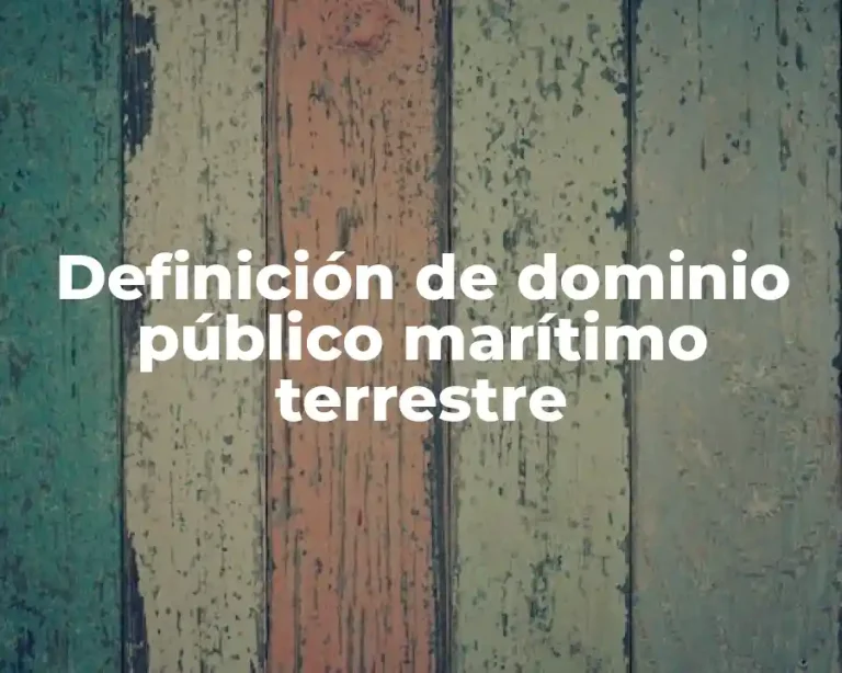 Definición de dominio público marítimo terrestre