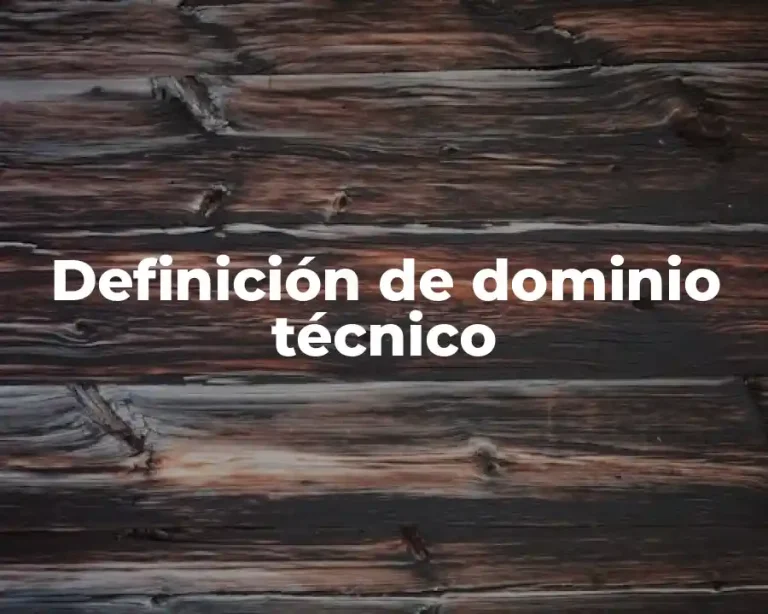 Definición de dominio técnico