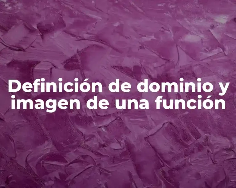 Definición de dominio y imagen de una función