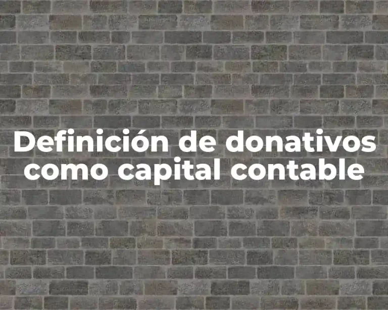 Definición de donativos como capital contable