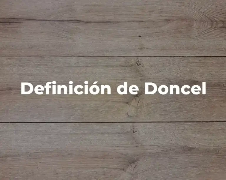 Definición de Doncel