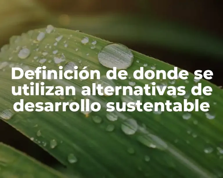 Definición de donde se utilizan alternativas de desarrollo sustentable