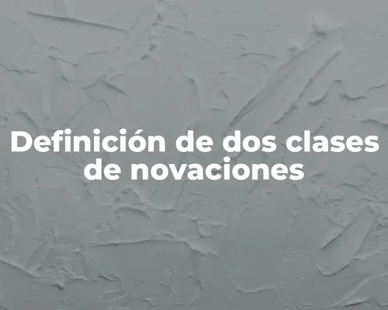 Definición de dos clases de novaciones