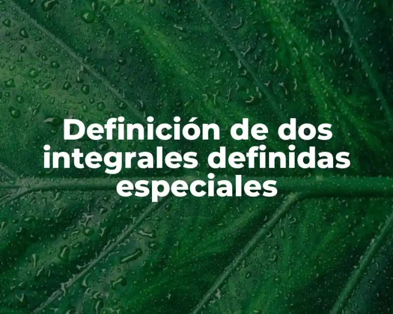 Definición de dos integrales definidas especiales