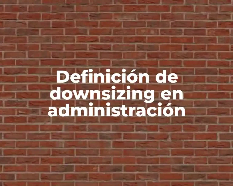 Definición de downsizing en administración