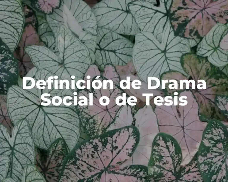 Definición de Drama Social o de Tesis