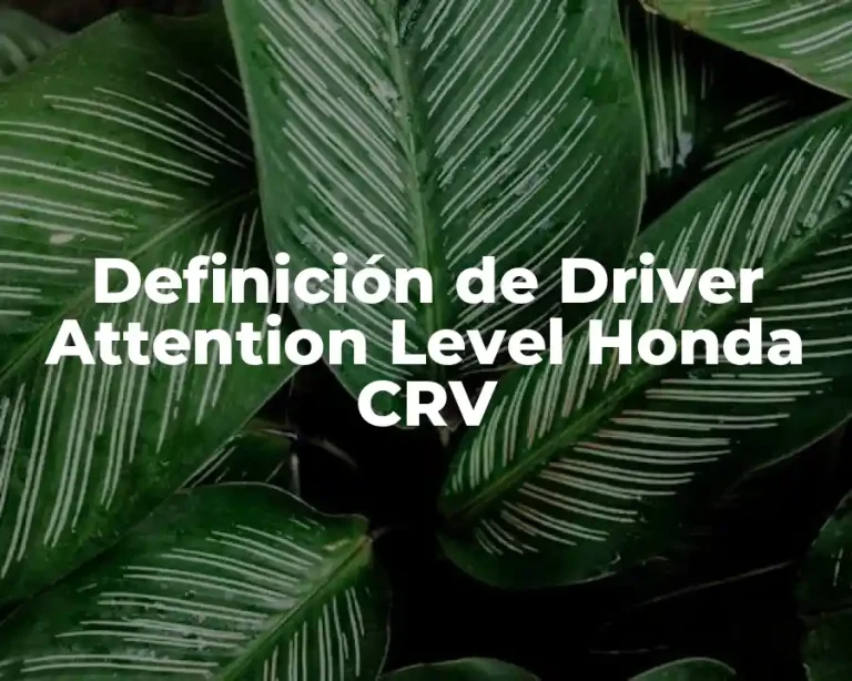 Definición de Driver Attention Level Honda CRV