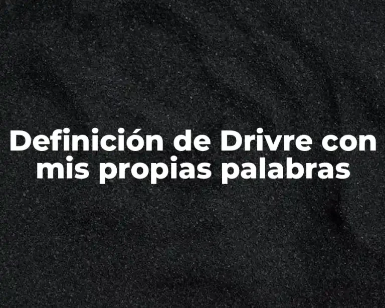 Definición de Drivre con mis propias palabras