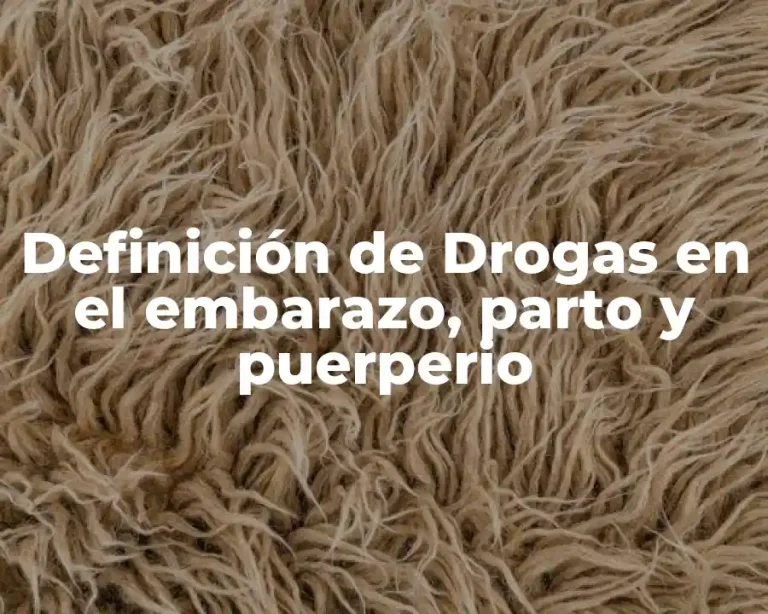Definición de Drogas en el embarazo, parto y puerperio