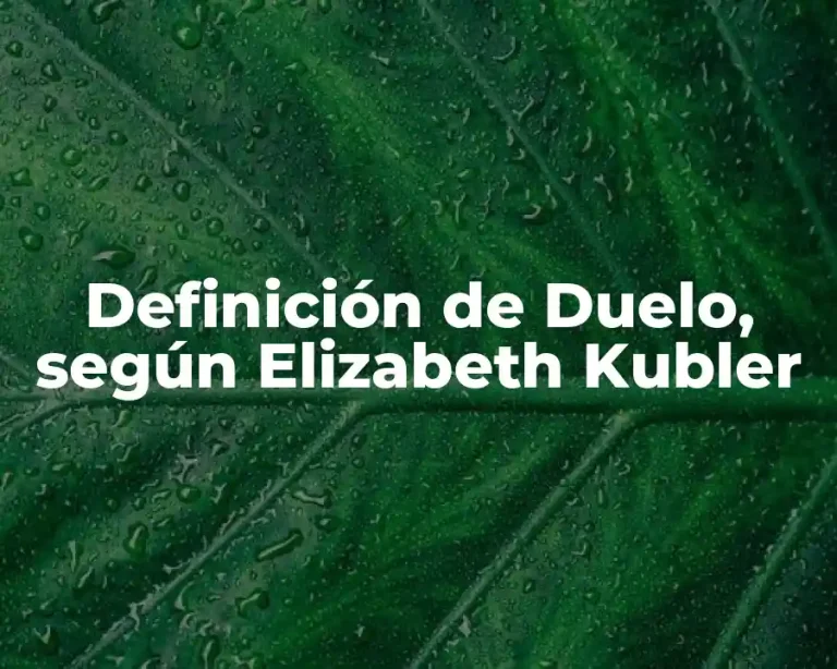 Definición de Duelo, según Elizabeth Kubler