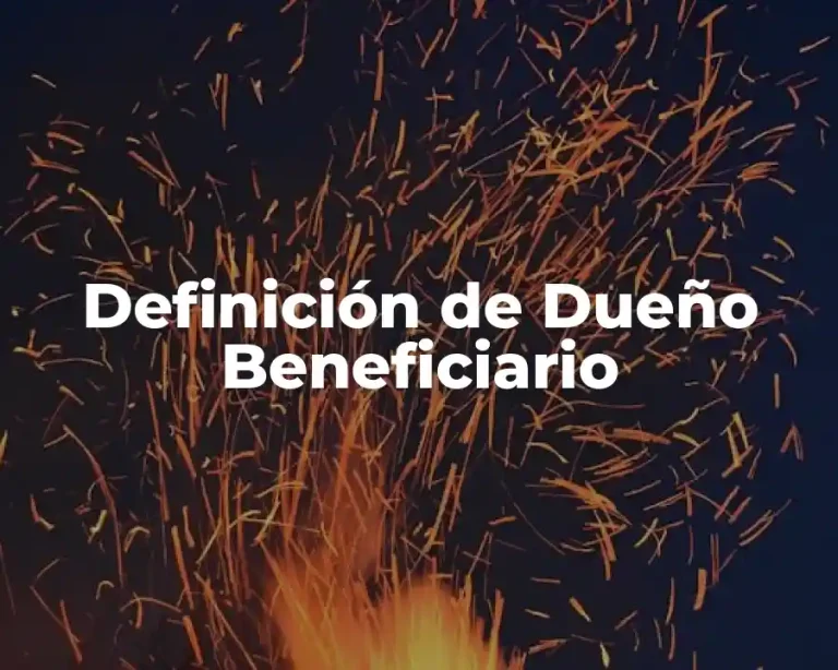 Definición de Dueño Beneficiario