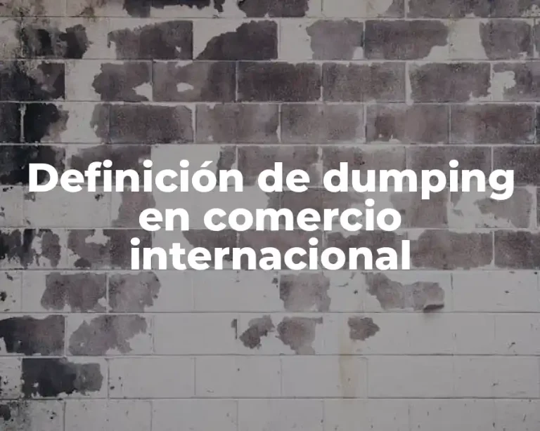 Definición de dumping en comercio internacional