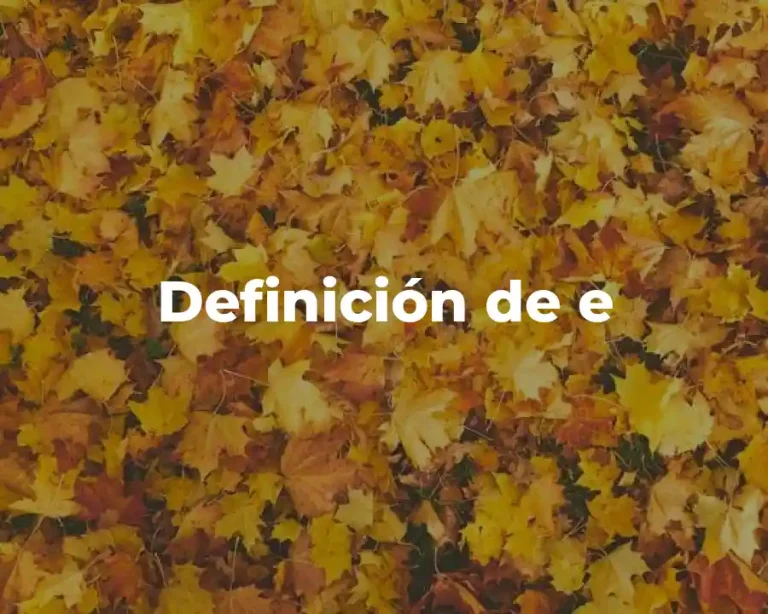 Definición de e