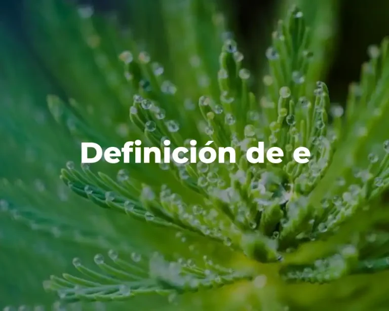 Definición de e