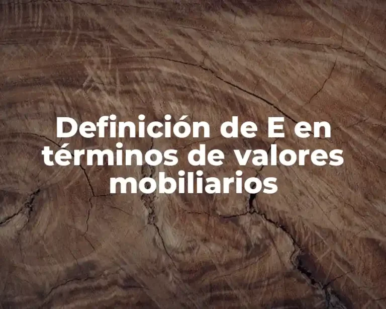 Definición de E en términos de valores mobiliarios