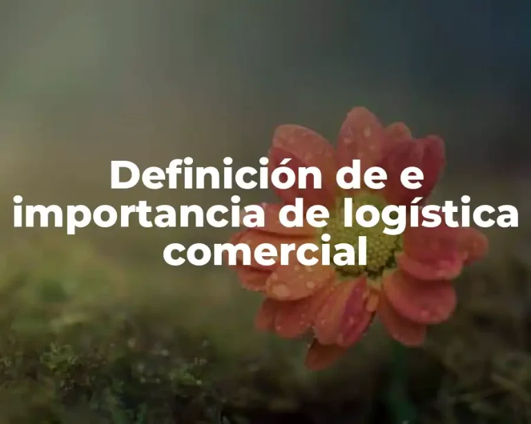Definición de e importancia de logística comercial