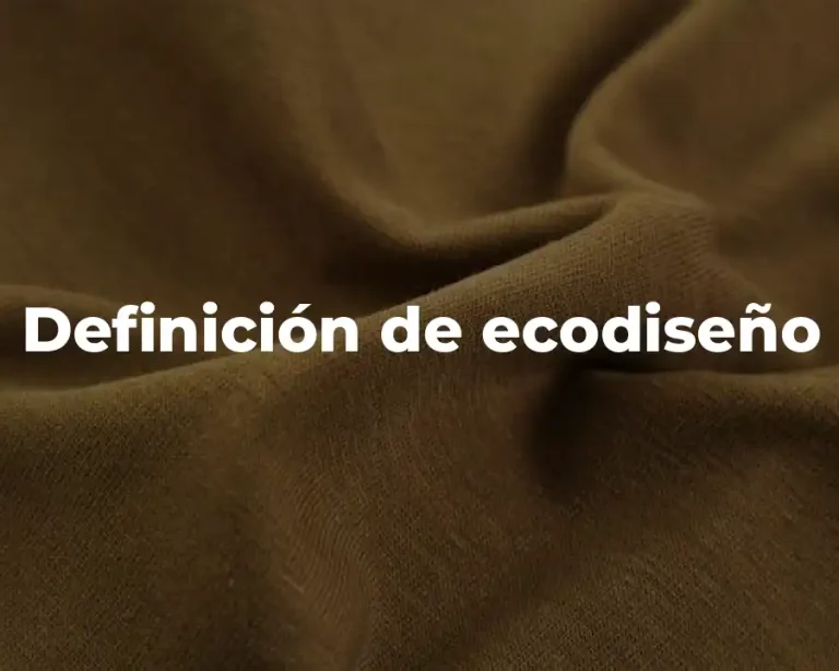 Definición de ecodiseño
