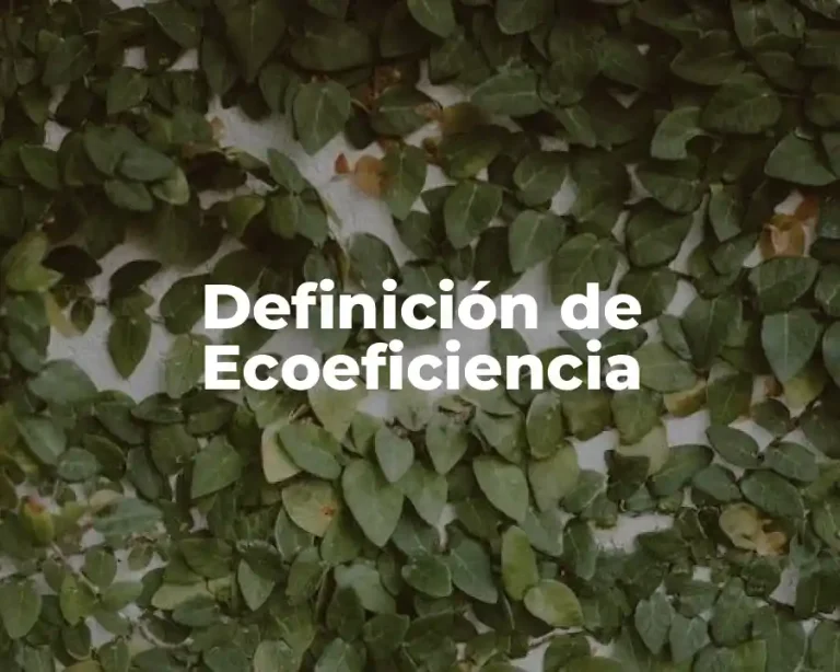 Definición de Ecoeficiencia