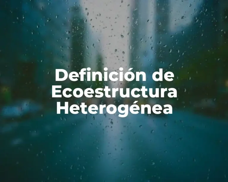Definición de Ecoestructura Heterogénea