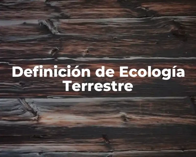Definición de Ecología Terrestre